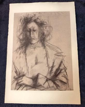Manzù Giacomo Litografia originale timbro a secco.