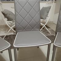 8 sedie da cucina moderne ecopelle color  tortora