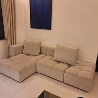 Divano ad angolo con pouf  separabile 265×145