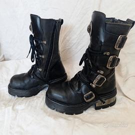 Anfibi New Rock M373 tg 37 neri pelle Made Spain
