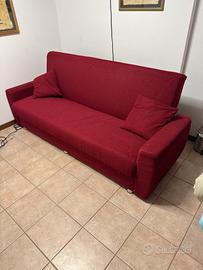 Divano Letto Rosso con Contenitore