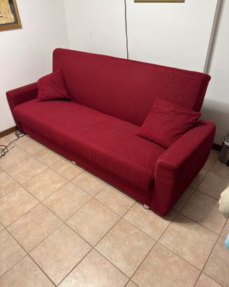 Divano Letto Rosso con Contenitore