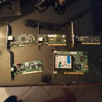 LOTTO 3 SCHEDE RETE + 2 MODEM + 1 video 