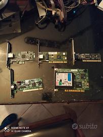 LOTTO 3 SCHEDE RETE + 2 MODEM + 1 video 