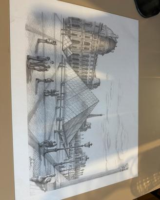 Parigi Piramide del Louvre a Matita - ( Arben )