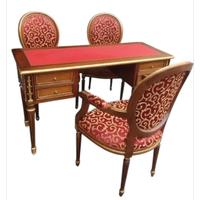 Elegante completo studio stile Luigi XVI in legno