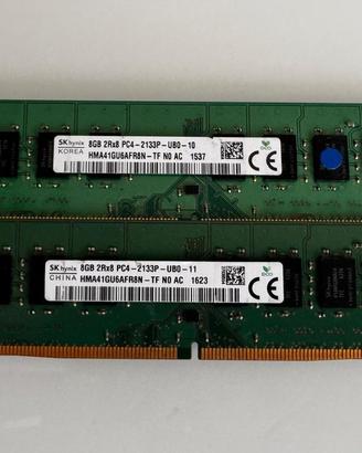 2 Banchi RAM SK hynix 8GB DDR4