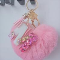 Portachiavi lettera M Artigianale- Rosa