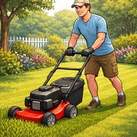 Giardiniere per taglio erba con rasaerba
