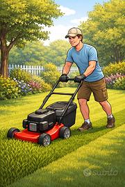 Giardiniere per taglio erba con rasaerba