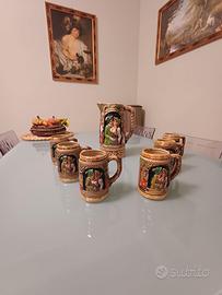 Brocca da mescita birra + 6 boccalini piccoli