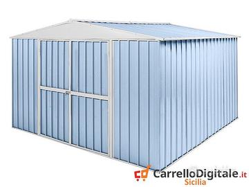 Box in Acciaio da giardino 360x345 cm azzurro