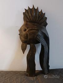 Scultura in Legno Pesce Esotico