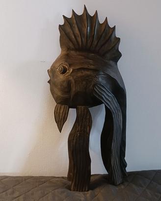Scultura in Legno Pesce Esotico