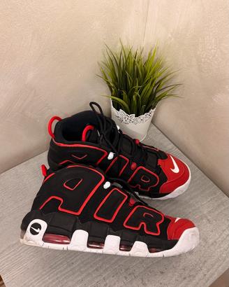 Nike Air More Uptempo nere rosse originali