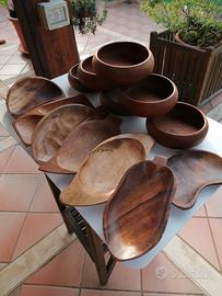 14 ciotole e vassoi in legno fatti a mano