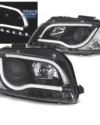 FARI AUDI A3 8P LUCE DIURNA A TUBO LED FONDO NERO