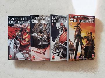 L'Attacco dei Giganti - Manga Volumi 1, 2, 3, 4
