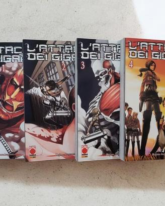 L'Attacco dei Giganti - Manga Volumi 1, 2, 3, 4