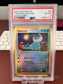 Pokémon 2003 Vaporeon #25 Reverse Foil PSA 6