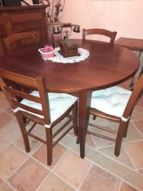 tavolo tondo in massello di castagno 