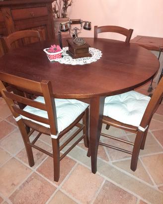tavolo tondo in massello di castagno 