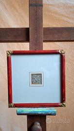 Raffinato quadro quadrato (22x22 cm) con autentica