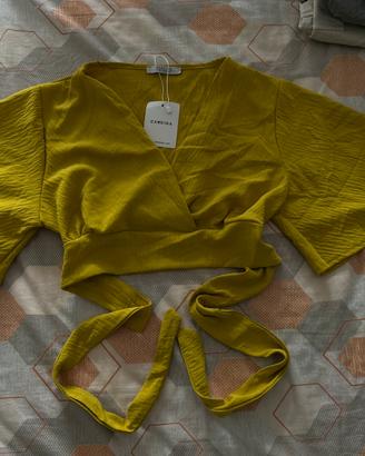 Top colore giallo senape