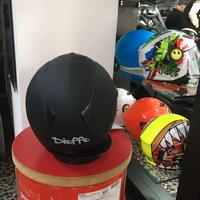 Casco jet Dieffe nero opaco visiera lunga