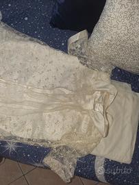Abito avorio lungo in pizzo e raso - sposa civile 
