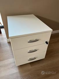 Cassettiera da ufficio bianca