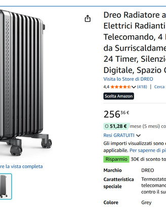 Stufetta Olio - 9 elementi a “M” 2000W – NUOVO