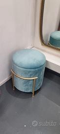Coppia di Pouf contenitore in velluto ottanio