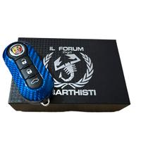 COVER CHIAVE ABARTH 500 595 fibra di carbonio BLU