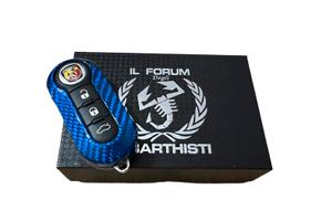 COVER CHIAVE ABARTH 500 595 fibra di carbonio BLU