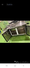 banco frigo aciaio inox  con lavello 