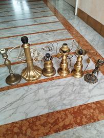 Basi per lampade vintage in ottone 