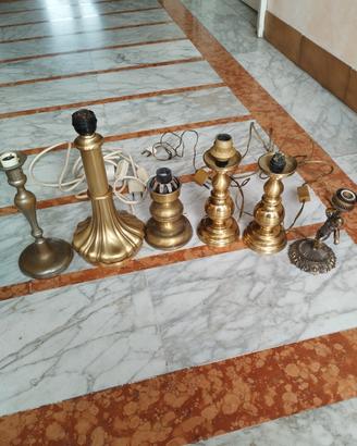 Basi per lampade vintage in ottone 