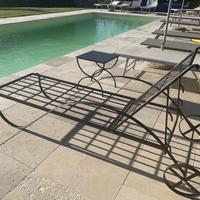 LETTINO CON RUOTE DA ESTERNO GIARDINO IN FERRO