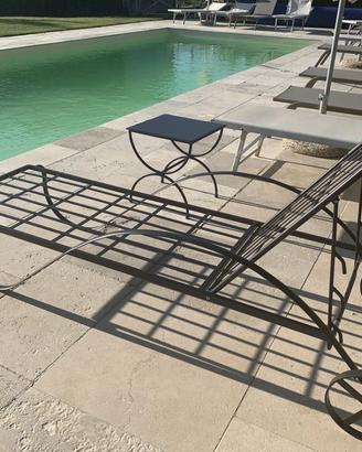 LETTINO CON RUOTE DA ESTERNO GIARDINO IN FERRO