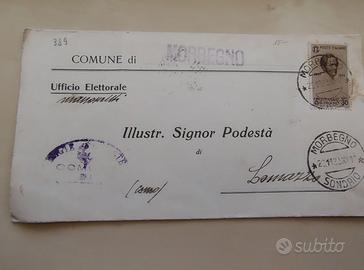 Documento Elettorale 1935 MORBEGNO - LOMAZZO (Fran
