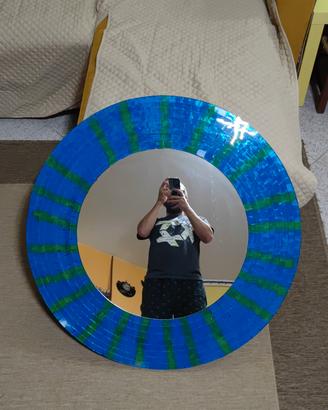Specchio Rotondo  - Blu E Verde - Stile Mosaico

M