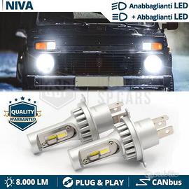 LAMPADINE LED H4 Per Fari LADA NIVA 6500K 8000LM