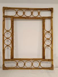 3 Specchi in bambù degli anni 70