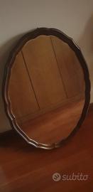Specchiera ovale noce