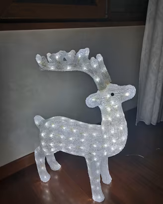 Renna effetto cristallo Galileo 74cm