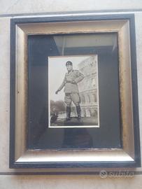 Quadro Con Cartolina Mussolini Duce Al Colosseo
