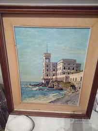 QUADRO CASTELLO RAGGIO, OLIO SU TELA, 1977