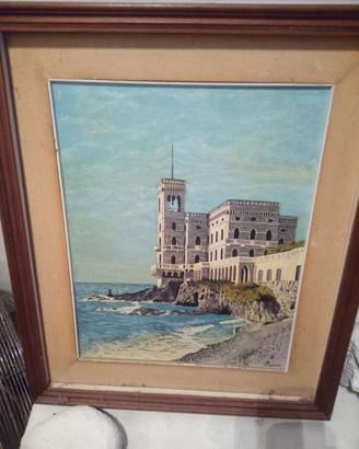 QUADRO CASTELLO RAGGIO, OLIO SU TELA, 1977