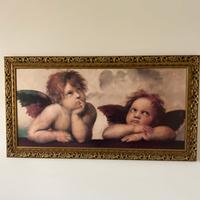 Quadro con angeli cherubini e cornice